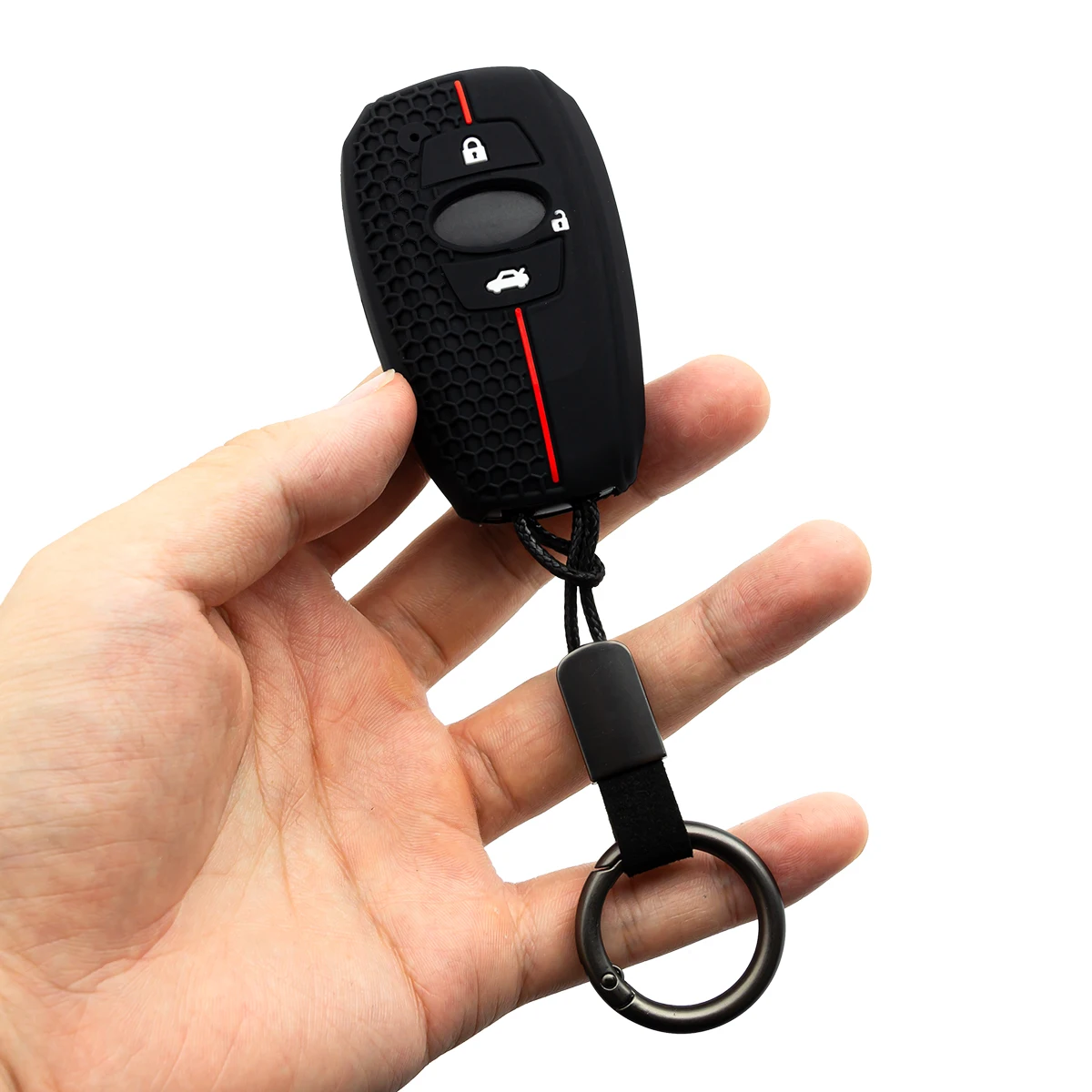 2x Silicone Car Key Fob Cover Case Holder Keychain For Subaru Forester Impreza Crosstrek Outback XV Ascent Legacy BRZ WRX GR86 view 3