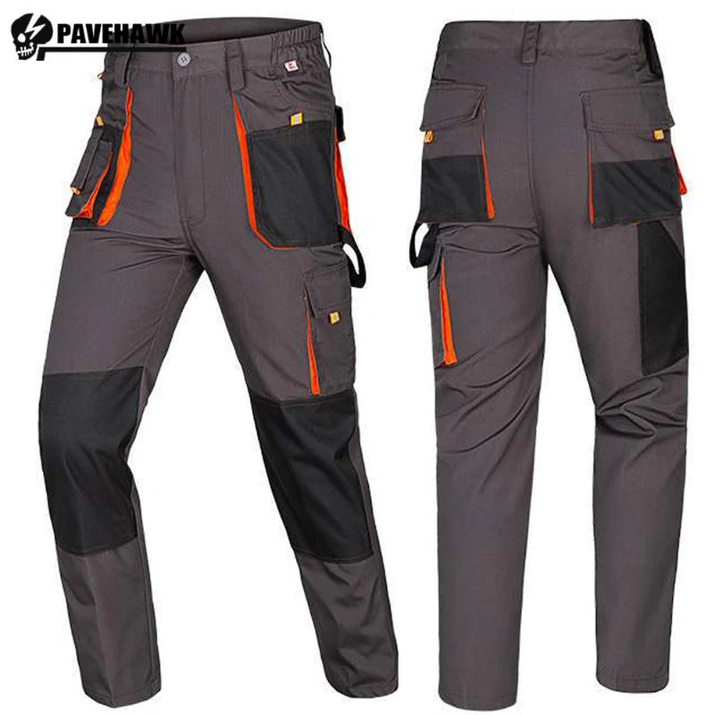 

Mens Multi Pocket Outdoor Work Pant Wear-resistant Color Blocking Waterproof Tooling Trousers Breathable Patchwork Overalls Male