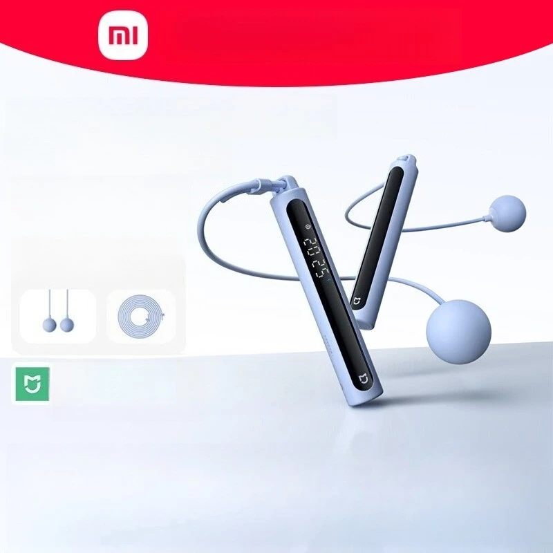 حبل القفز الذكي Xiaomi Mijia 2 للياقة البدنية وفقدان الوزن وممارسة العد الذكي وحبل كرة الجاذبية الاحترافي لحرق الدهون