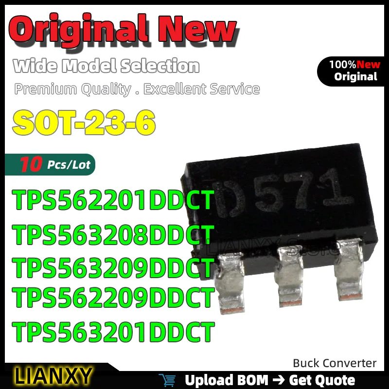 10pcs SOT-23-6 TPS562201DDCT TPS563208DDCT TPS563209DDCT TPS562209DDCT TPS563201DDCT Buck Converter New Original