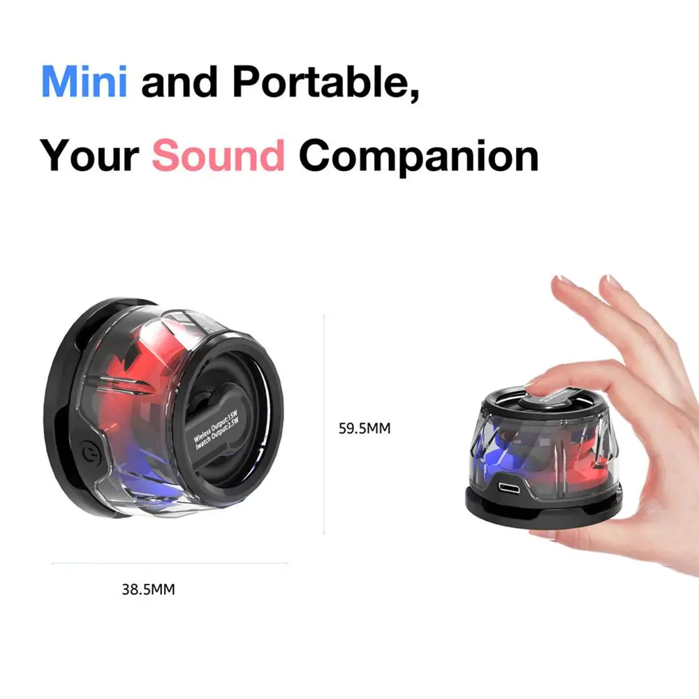 Mobile Phone Bluetooth Speaker Magnetic Subwoofer High Sound Quality Colorful Atmosphere Light Portable Bluetooth Small Colorful