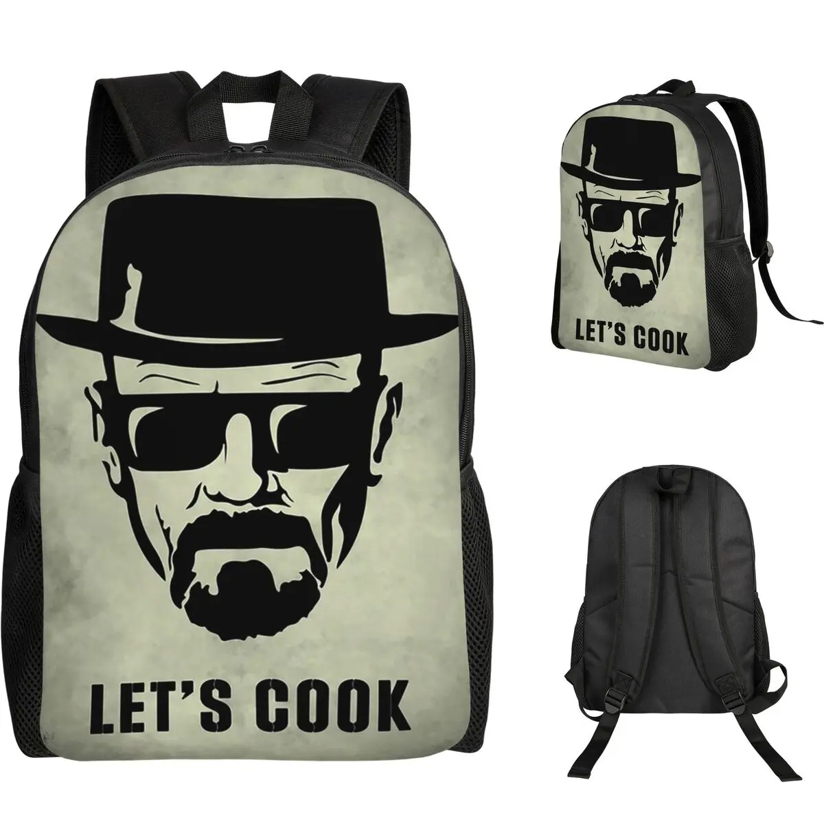 Heisenberg Lets Cook Backpack Student Boys Girls BookBag School Bag Laptop Shoulder Bags