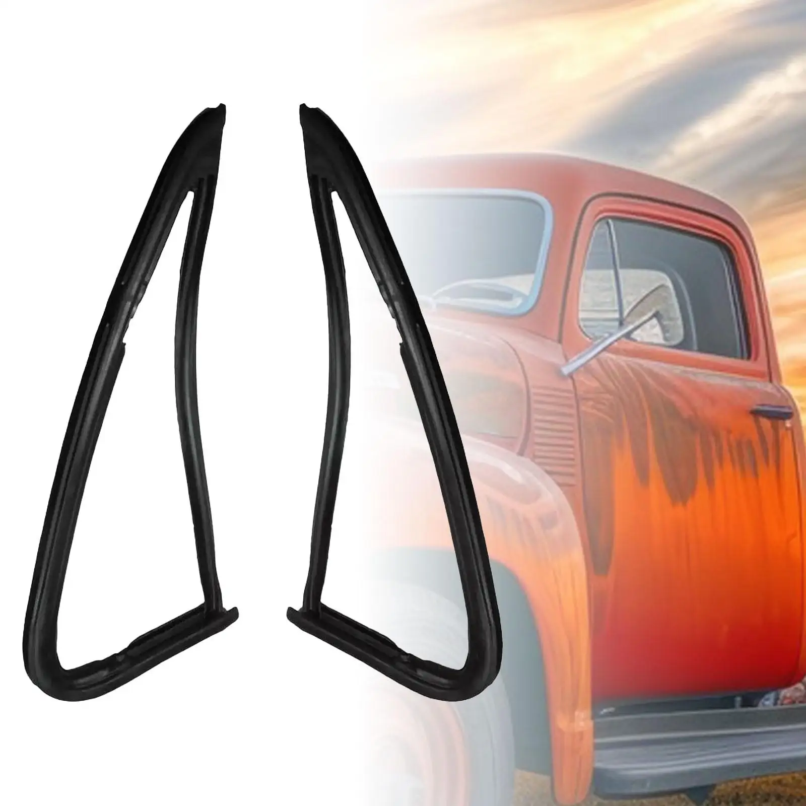 

2 Pieces Front Vent Glass Window Weatherstrip Seals Set Wear Resistant Directly Replace for Chevrolet R30 C20 C30 K5 Blazer