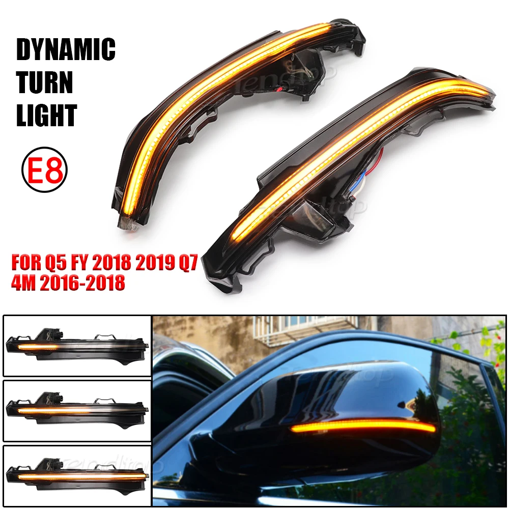 

1Pair For Audi Q5 FY Q7 4M 2016 2017 2018 2019 2020 Side Mirror Indicator Flasher Amber Sequential Scroll Mirror Indicator Lamp