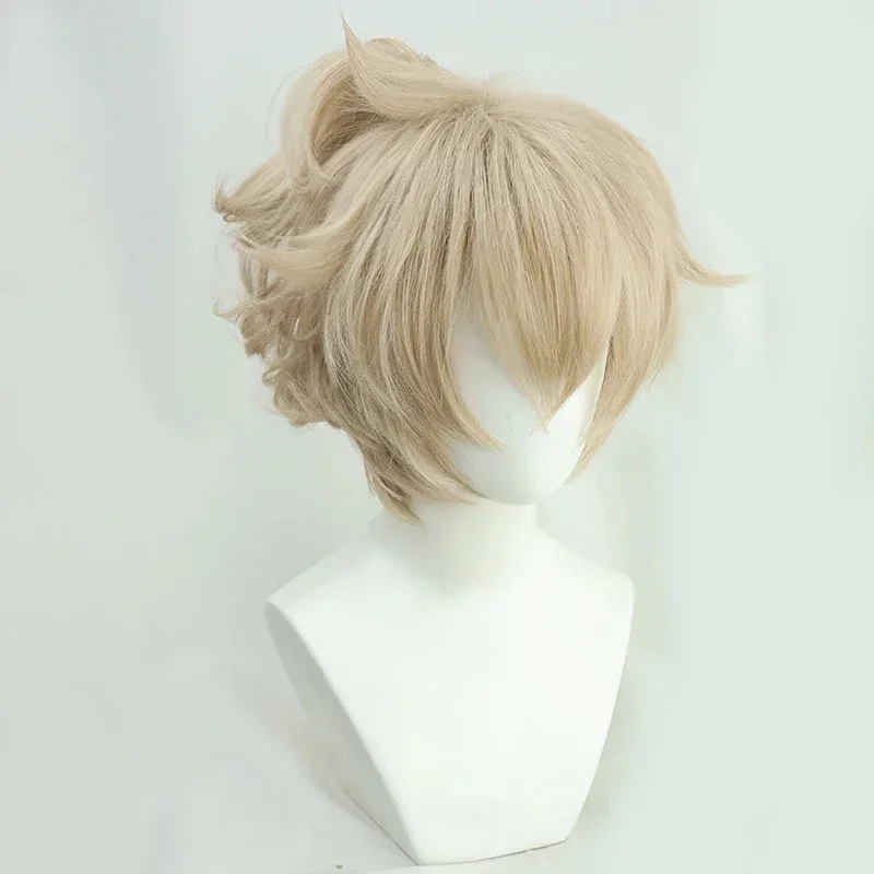 wiwiwi 123Game of Kaedehara Cosplay Wig Curly Ponytail Genshin Impact Kazuha's Friend Halloween view 4