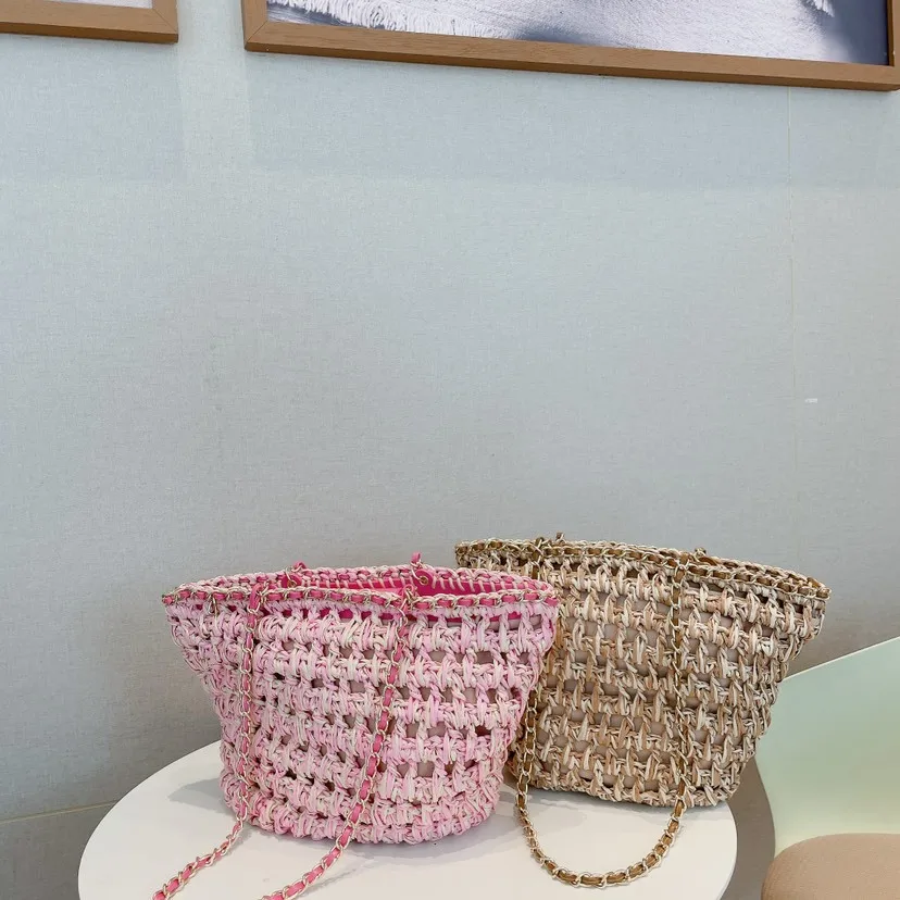 NEW 2023 Summer Big Straw Bags for Women Beach Bags  Woven Handbags Travel Shopper Casual Resort Style Shoulder Side Bags