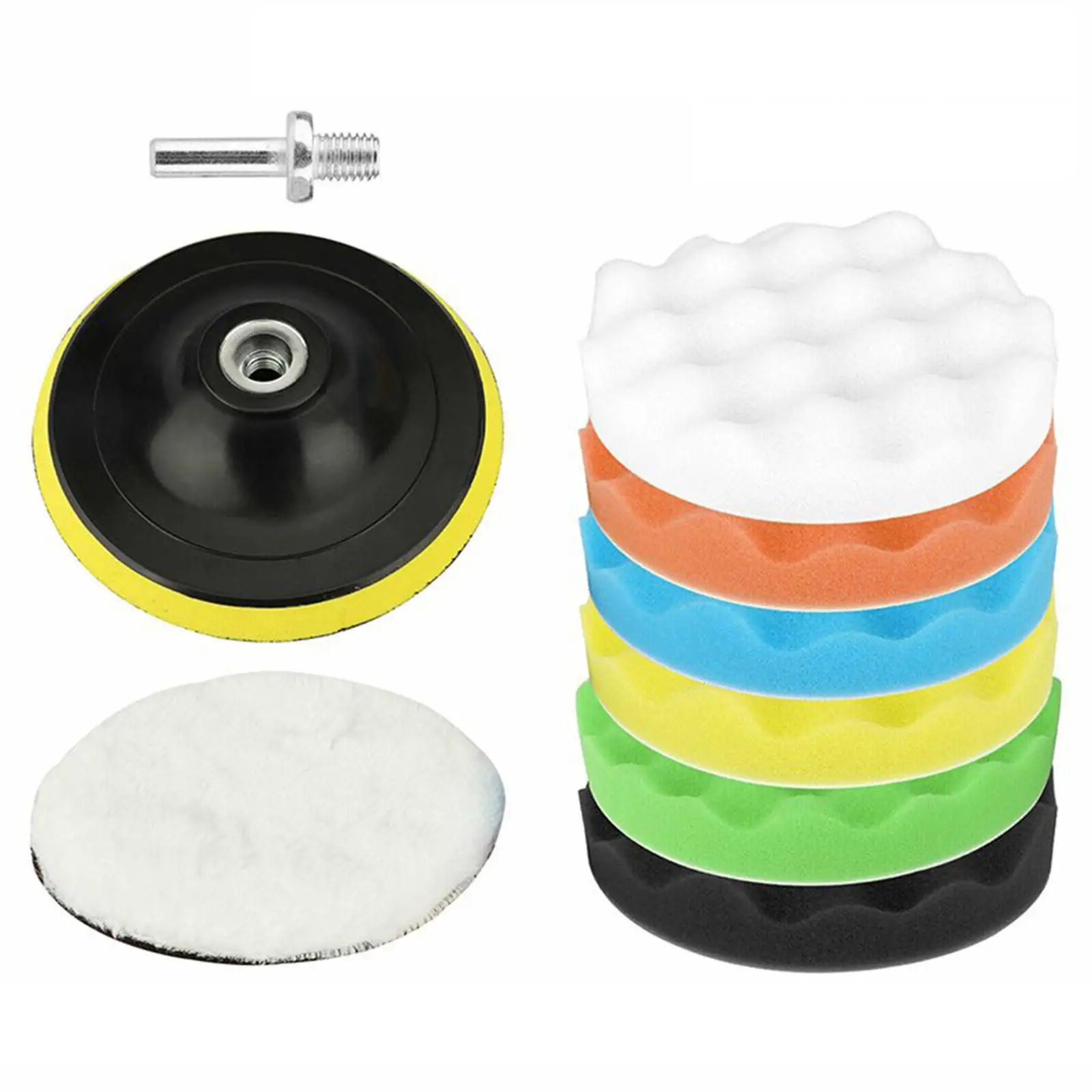 9Pcs Buffing Pads Car Detailing Supplies Easy to Install Car Polisher Attachment