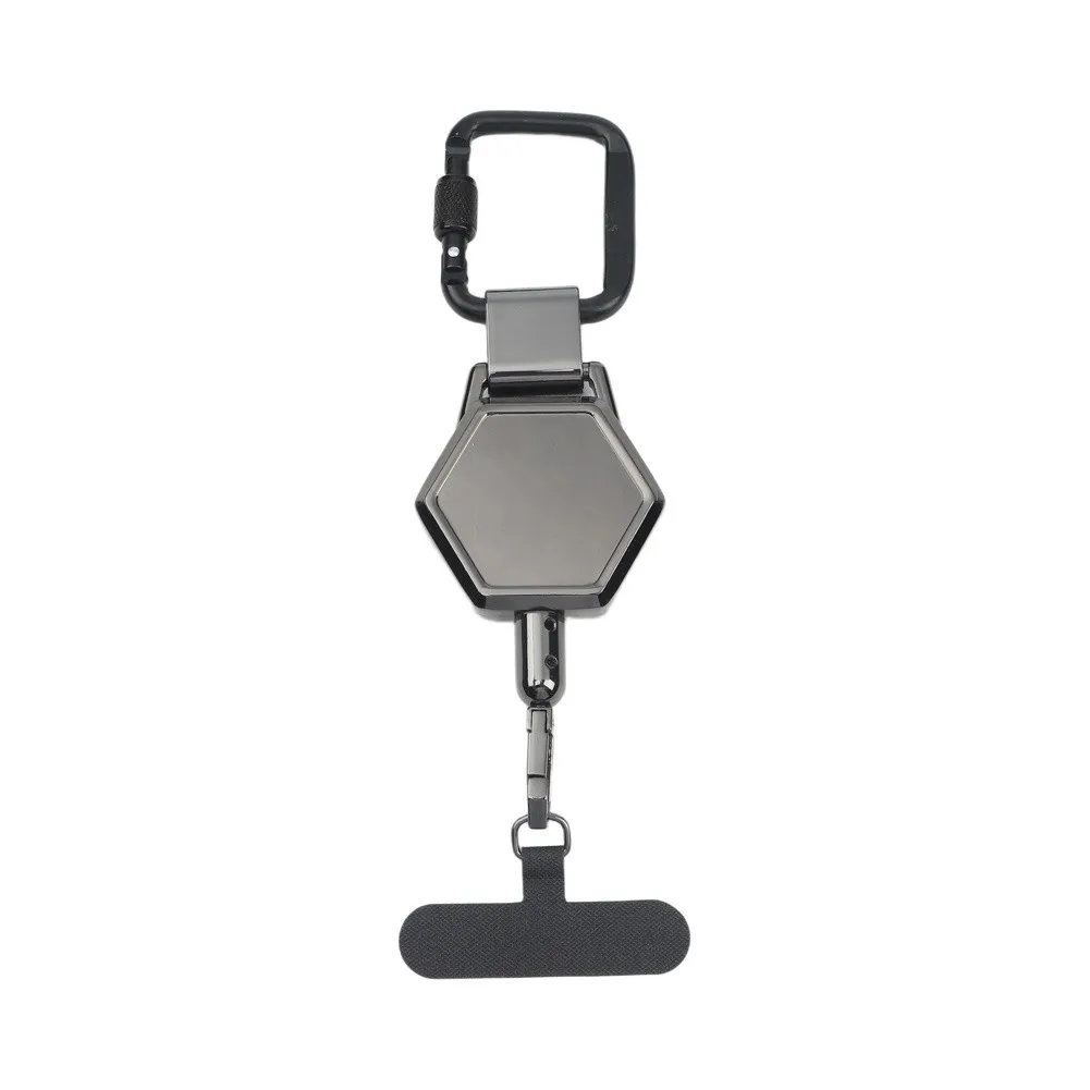 Retractable Phone Lanyard with Anti-Theft Security - Black 19x6x2cm ABS Tether for Hiking and Active for lifestyles
