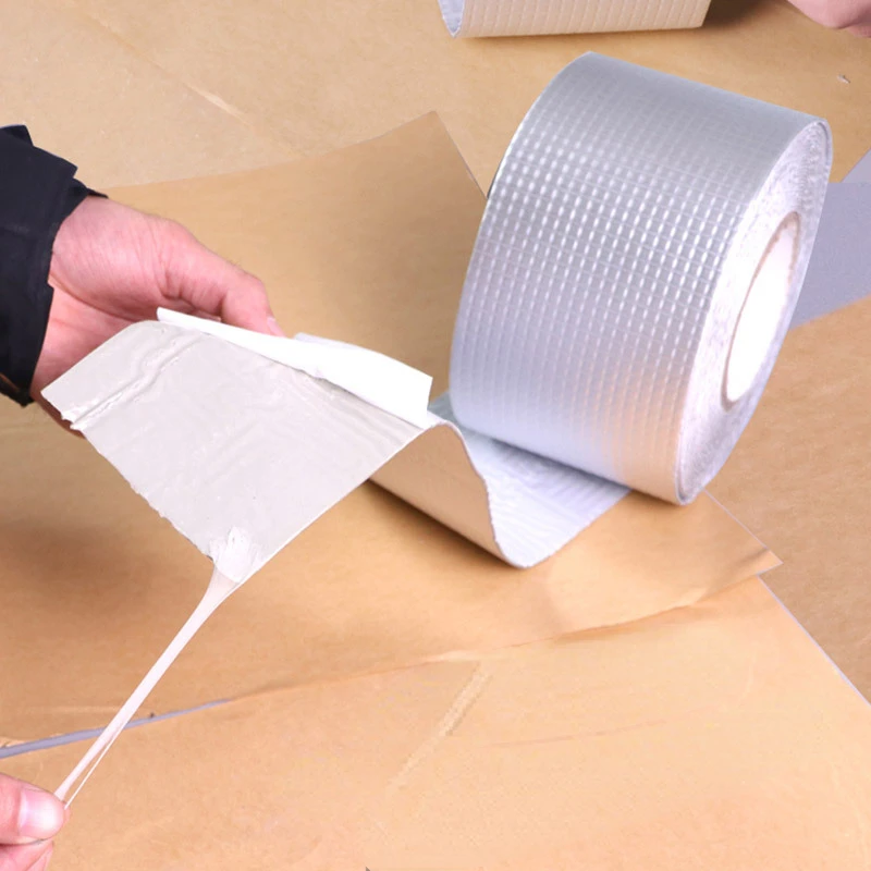 Strong Self-adhesive Aluminum Foil Butyl Tape Waterproof and Leak Sealing Adhesive Double-sided Roof Leak Proof Coiled Material