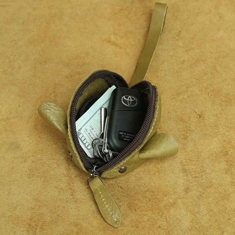 LD-Leisure style children's wallet, genuine leather coin purse, versatile cowhide, simple mouse key, broken silver bag