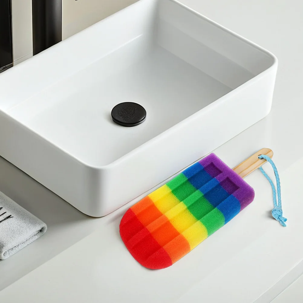 

3Pcs Colorful Bath Sponges Ice Cream Shape Body Scrubber Exfoliating Shower Sponge for Smooth Skin Back Cleaning Men Women Daily