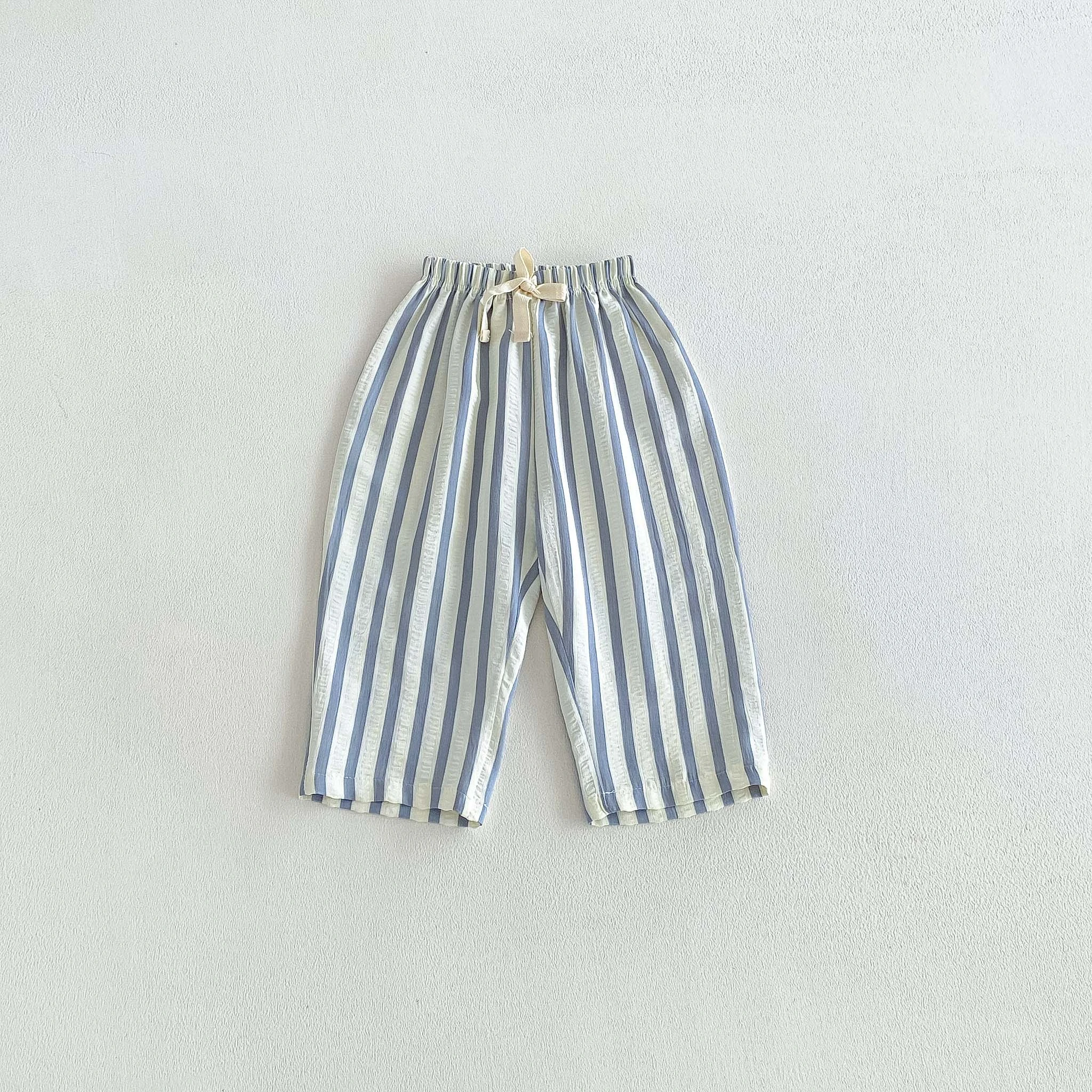Small Kids Summer Anti Mosquito Striped Wide Leg Pants Baby Boys Girls Thin Summer Trousers Kid Popular Pants Children Bottoms