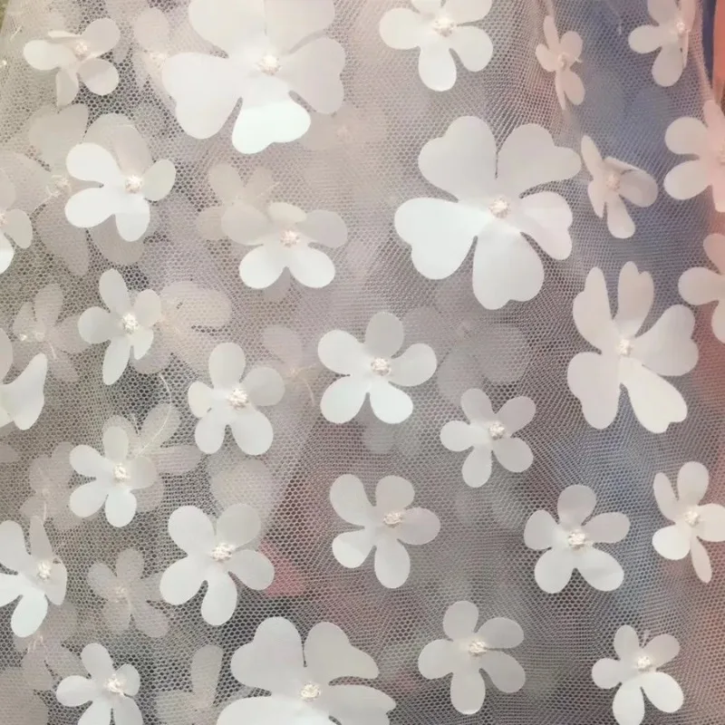 جديد عالي الجودة ثلاثي الأبعاد ليزر زهر البرقوق نسيج الدانتيل المطرز اليدوية ملابس الأطفال اكسسوارات الزفاف