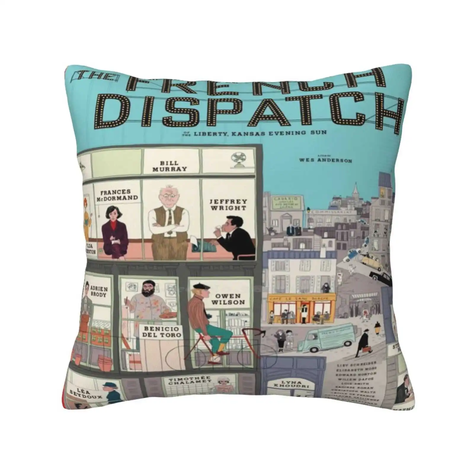 The French Dispatch Fashion Sofa Throw Pillow Cover Pillowcase Wes Anderson Timothee Chalamet Bill Murray Tilda Swinton Lea