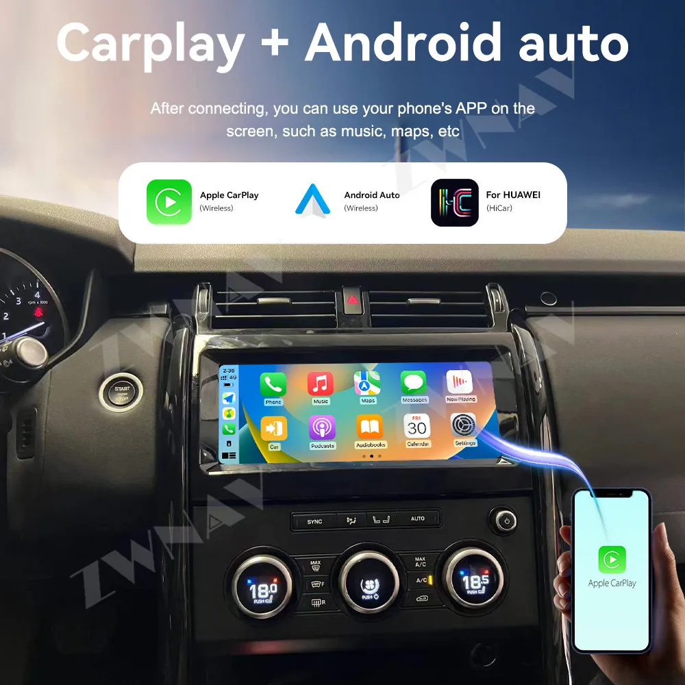 

Автомобильный радиоприемник Carplay Android 14, 10,25 дюйма, сенсорный экран для Land Rover Discovery 5 2017-2021, GPS-навигация, автомобильный мультимедийный плеер