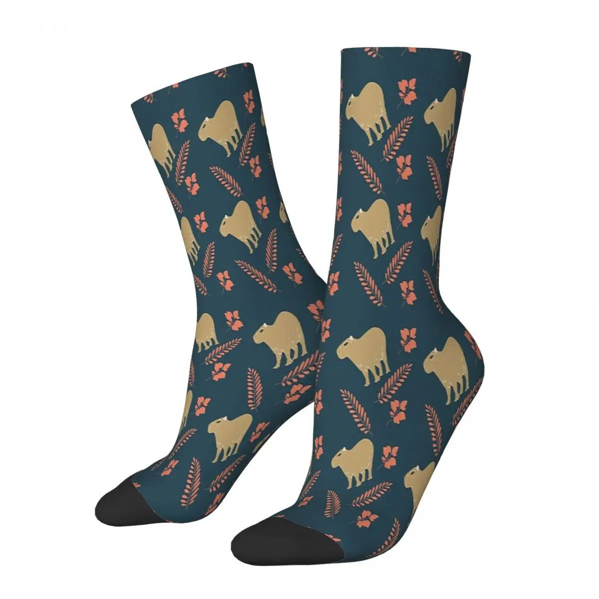 Navy Capybara Hydrochoerus Hydrochaeris Animal Socks Male Mens Women Autumn Stockings Polyester