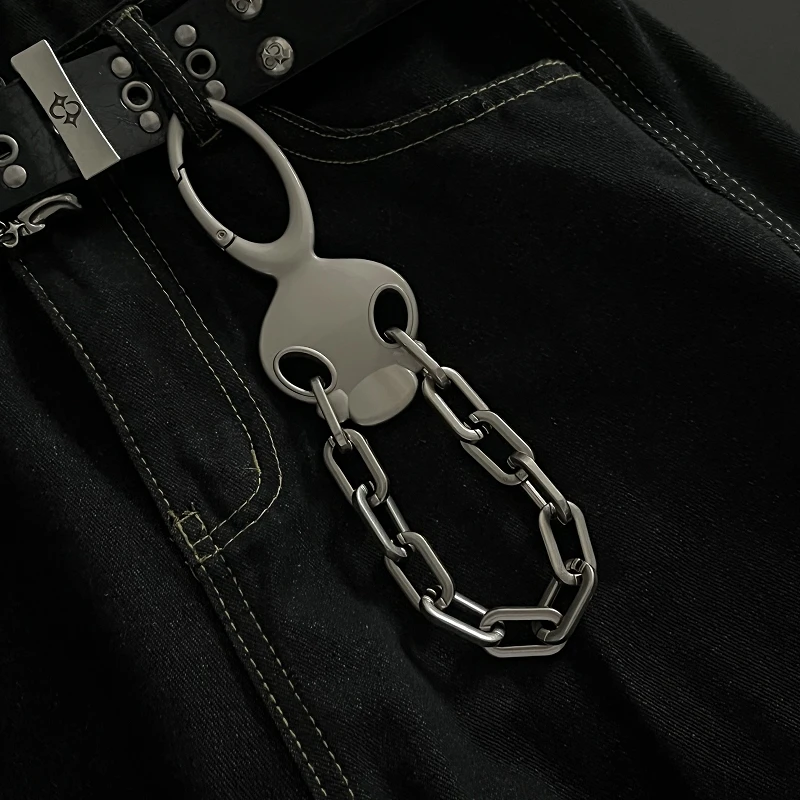 Alien-Fesselketten-Metallschlüsselanhänger, Trendiges Taillen-Accessoire & Taschenanhänger, Hip-Hop-Mode, Unisex für Paare