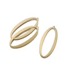 10Pcs Brass Smooth Oval Frame Charms Hollowed Open Back Bezel Pendant for DIY Earrings Necklace Bracelet Jewelry Making Supplies