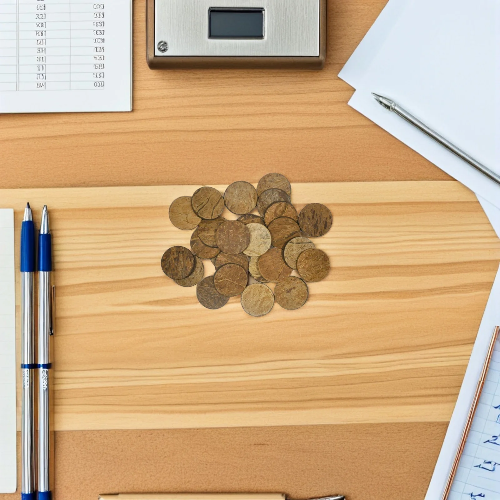 

50Pcs Mos Round Coconut Shell Discs Durable Fish Tank Decoration Natural Aquarium Ornament Chips for Fish Habitat