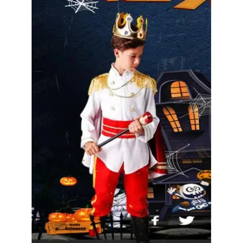 Nuovi bambini Principe Re Halloween Fancy Princess dress Ragazzi Carnevale Costume cosplay Regalo di compleanno Vestito da spettacolo teatrale per bambini
