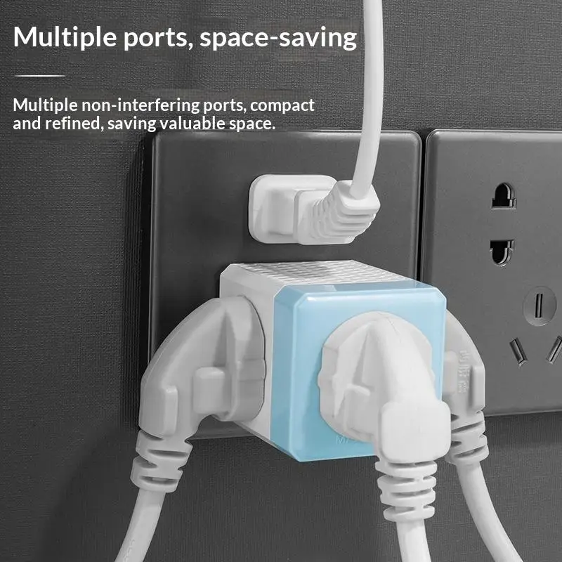Space Saving Cube Power Socket Portable USB Charging Ports Multiple AC Outlets for Home Office Business Use