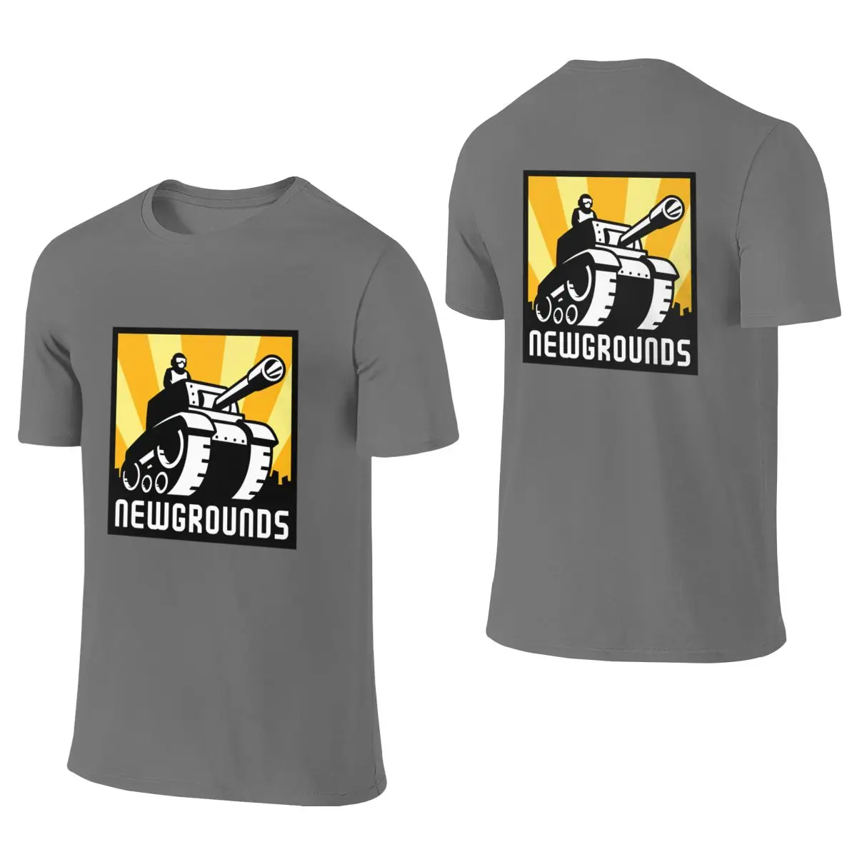Newgrounds Logo Artwork Sweat-Absorbing Reversible T-shirt Daily Lazy Quick-Drying Basic Tee