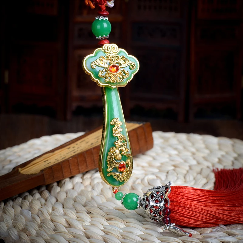 Chinese Amulet Auspicious Ruyi Car Pendant Knot Tassel Home Furnishing Feng Shui Power Scepter Decoration Ornaments Good Fortune