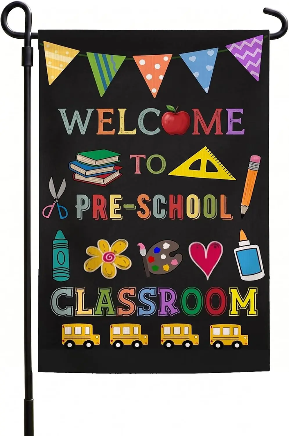 Welcome to Preschool Garden Flag 12x18 Double Sided - Upgraded Heavy Duty Burlap for Back to School Classroom Outdoor Decora aaz