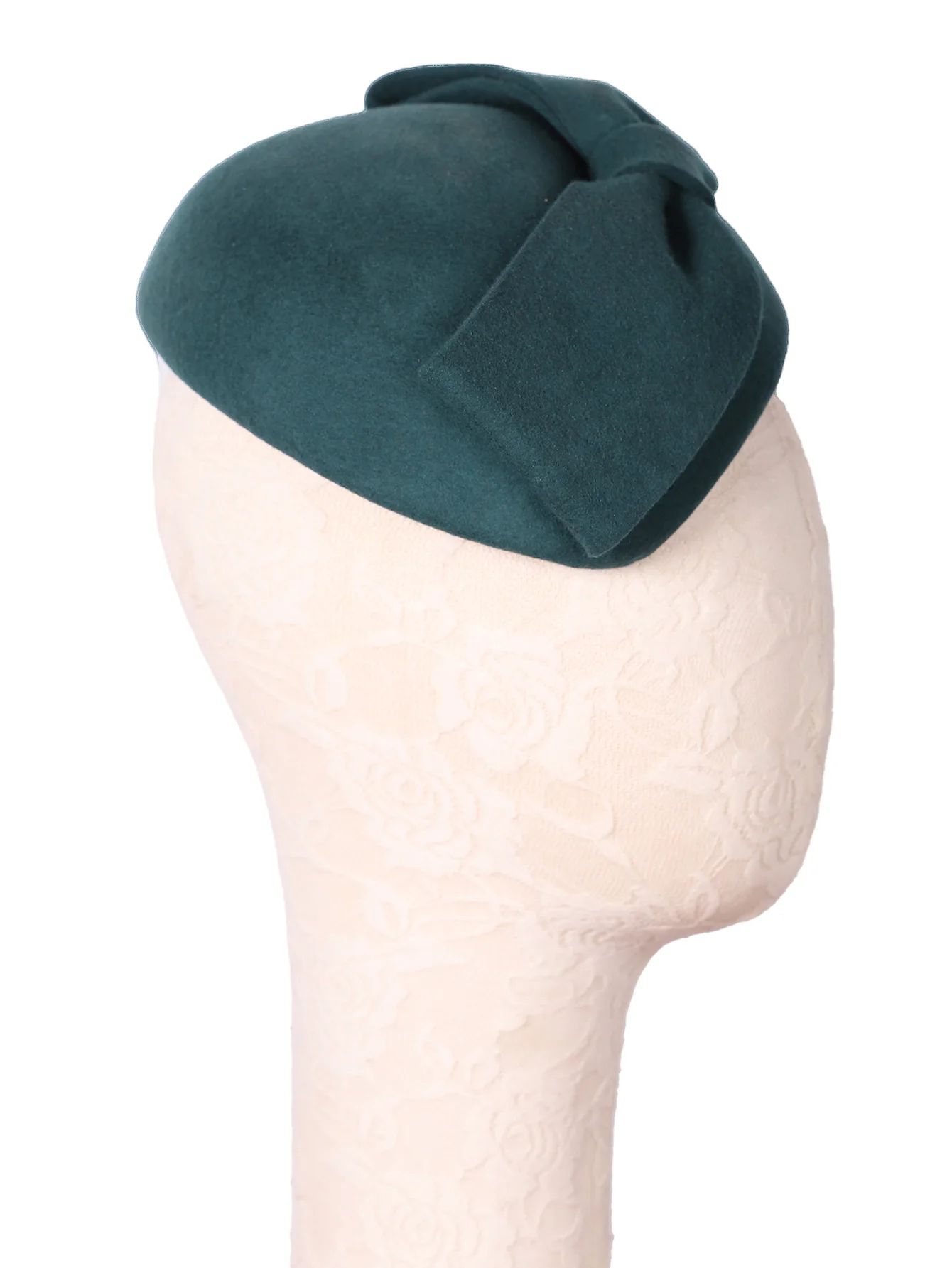 FS Wollfilz-Braut-Fascinator- und Derby-Hüte für Damen – Rote/Schwarze elegante Kirche, Kentucky Tea Party Hochzeit Pillbox Cap – Detail 6