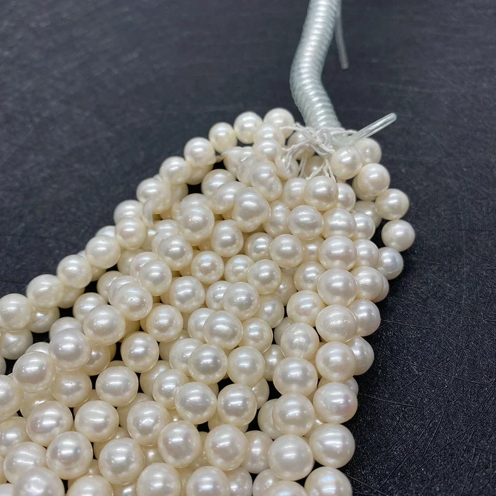 Grade AA High-quality Pearl Beads 100% Natural Freshwater  White Round 10mm Bead Jewelry Making DIY Necklace Earring