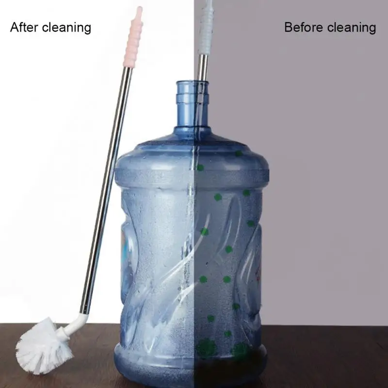 Bottle Clean Brush Stainless Steel Rod Bucket Washing Brush Water Dispenser Mineral Water Bucket Cleaning Brush Household Tools