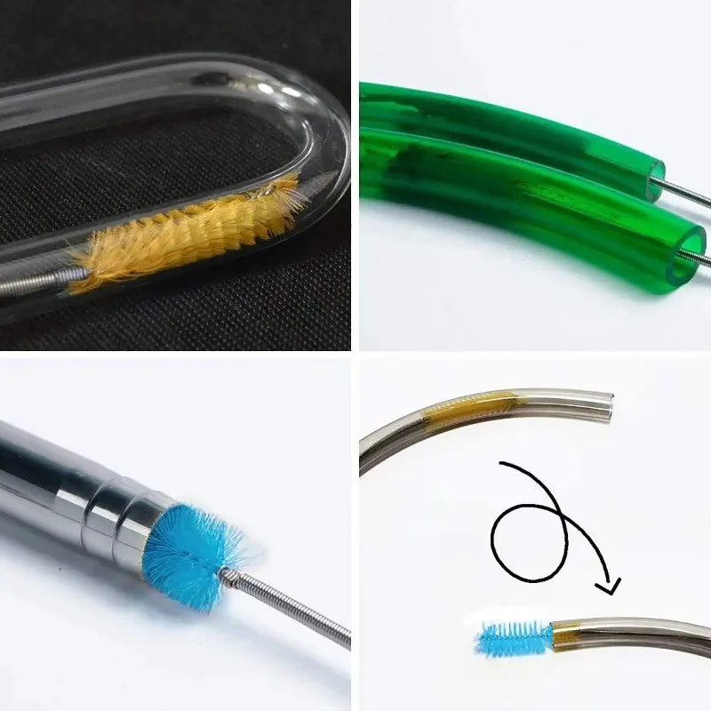 Double-Headed Drain Cleaner Brushes 2M Tube Brush Straw Cleaning Tool Flexible Drain Brush Tube Pipe Brush for Hose Kitchen Sink