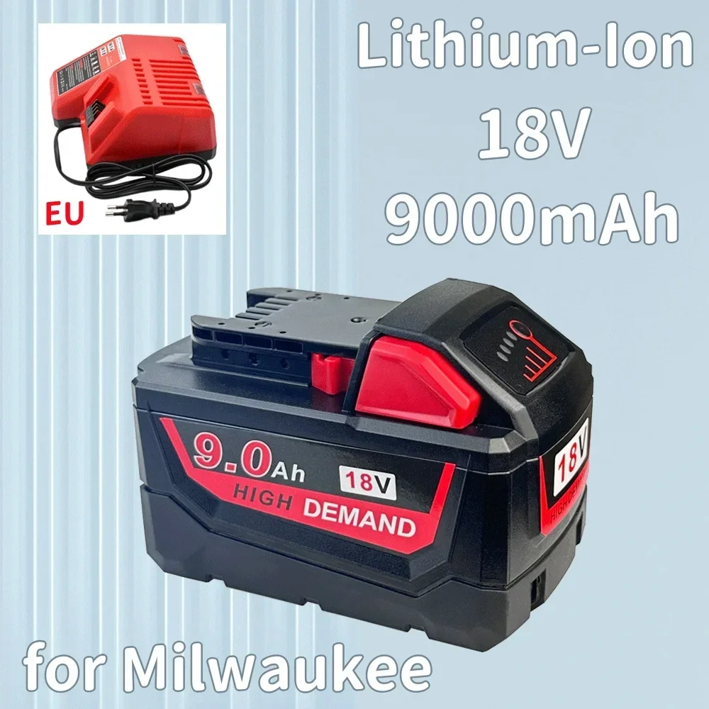 

18V Li-ion 9.0Ah Replacement Power Tools and Battery Charger for Milwaukee Battery M18 48-11-1815 With charger