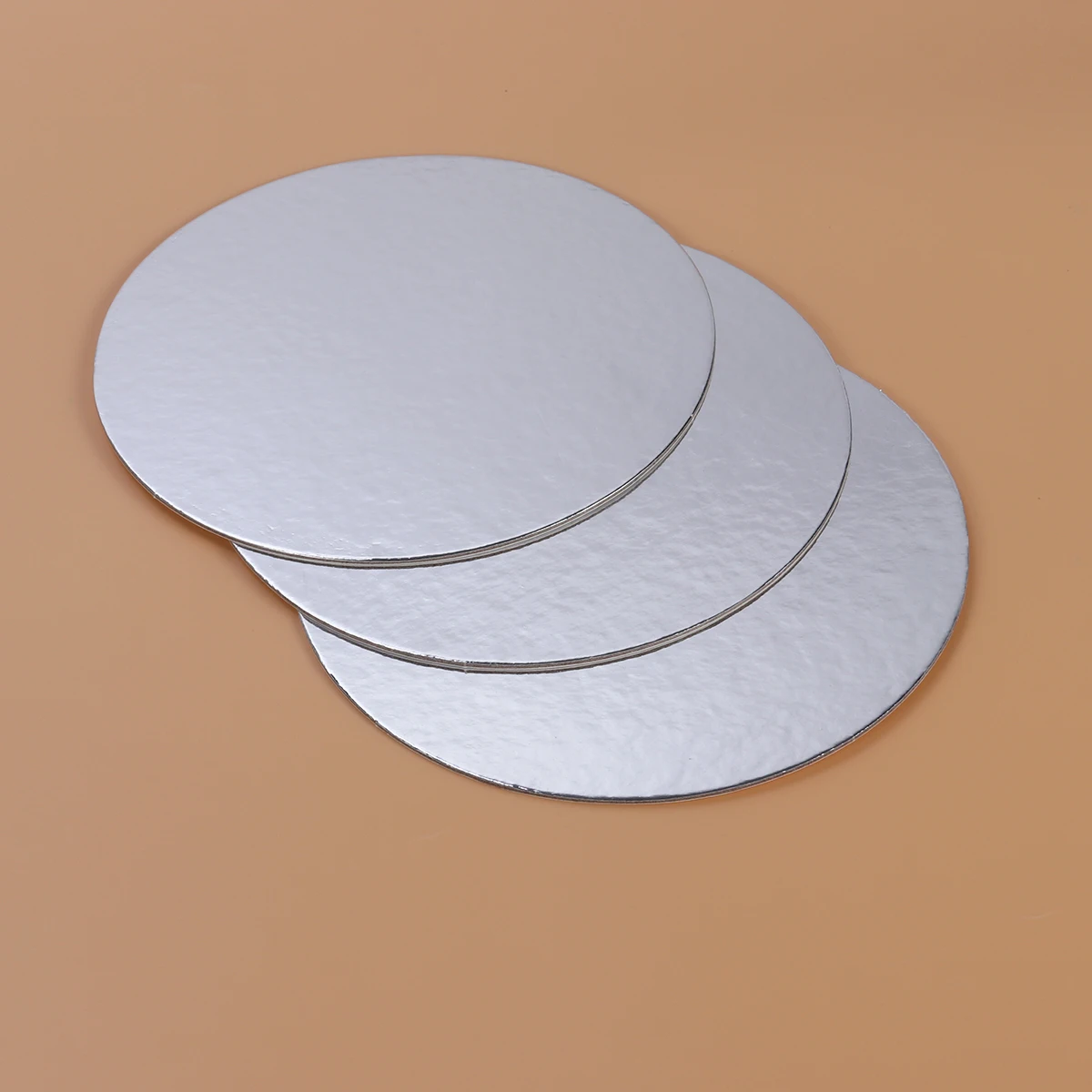 

3pcs Round Cardboard Cake Pads Thicken Circle Cake Base Paper Pads for Presenting Decorated Cakes (Silver)
