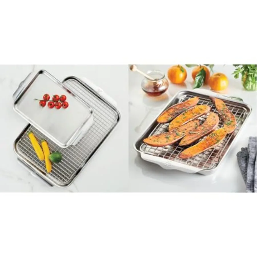 

Набор листов для выпечки из нержавеющей стали Hestan OvenBond Collection из 3 предметов и подставка для сковороды на четверть листов