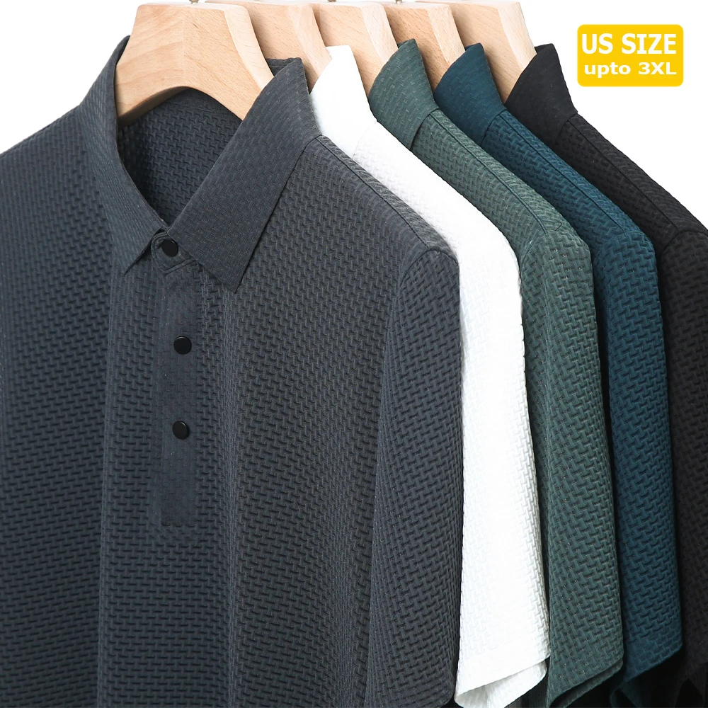 Upto US Size 3XL Men's Ultra Stretch Loose Fit Polo Shirts Breathable & Moisture-Wicking Wrinkle-Resistant -Vip & Business Link