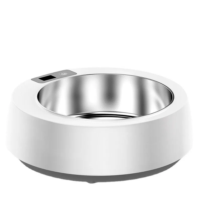 Fuente de fábrica, cuenco calefactor inteligente de acero inoxidable de calidad alimentaria para mascotas, alimentador de comida para perros y gatos, potencia de carga, cuenco para beber sólido para mascotas