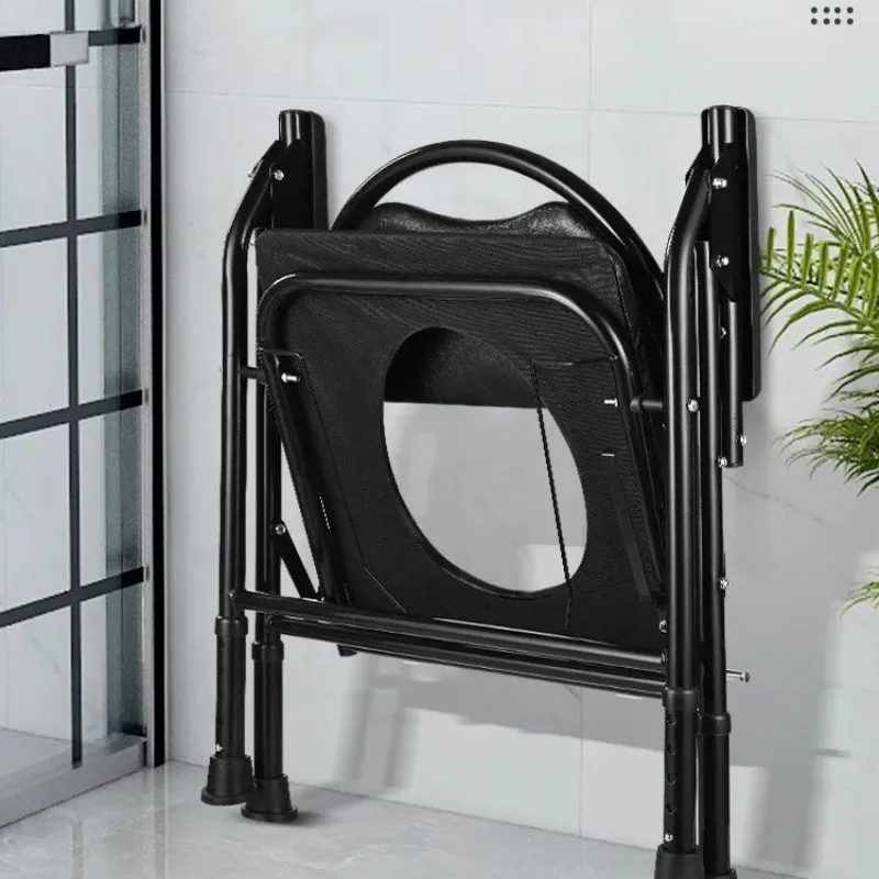 Height Adjustable Toilet Safety Rail Foldable Metal Commode Riser with Padded Armrests Standing Support Frame Elderly Handicap,