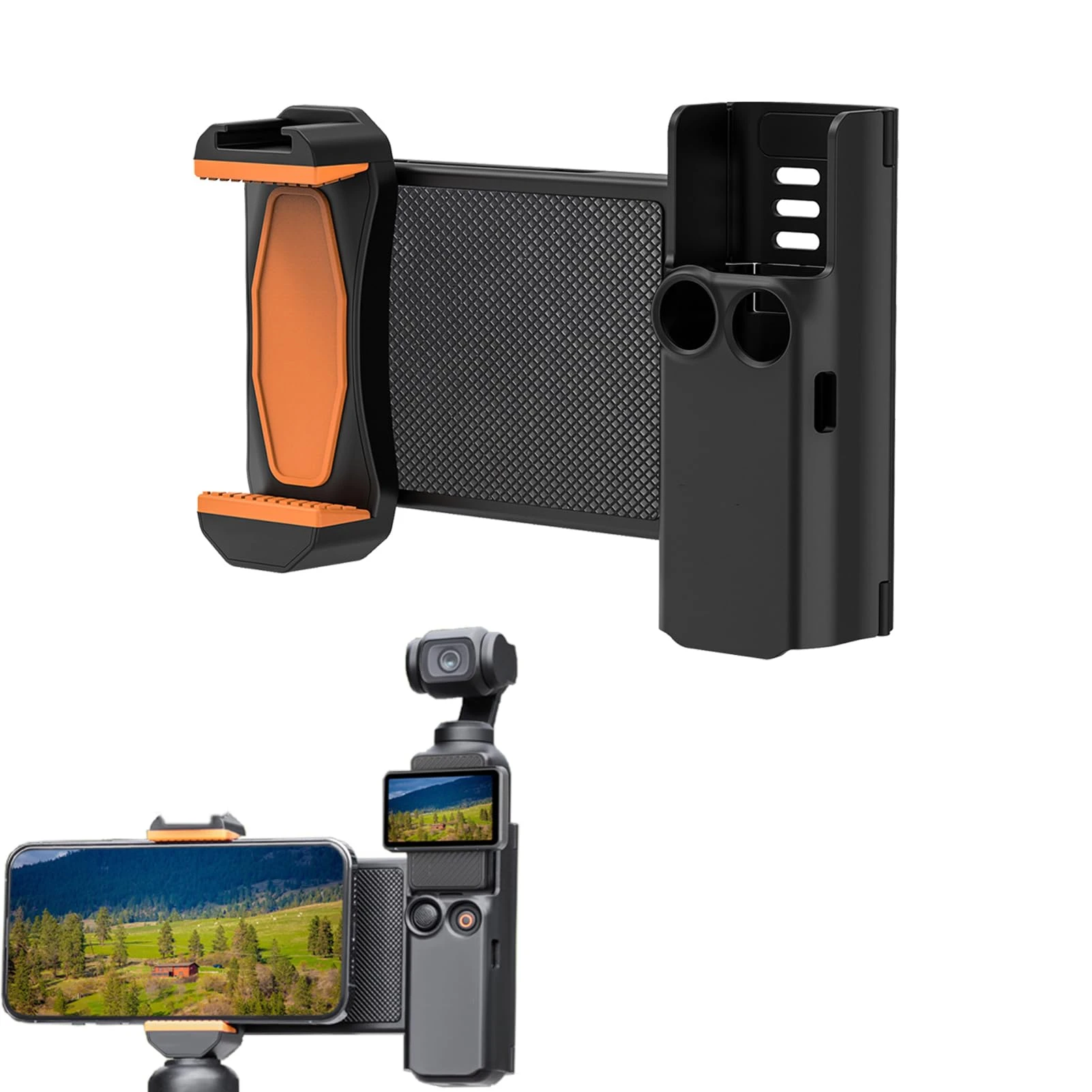

Multifunctional Phone Mount Case for DJI Osmo Pocket 4/3 Anti-Slip Grip Expansion Adapter Bracket 1/4" Thread Cold Shoe