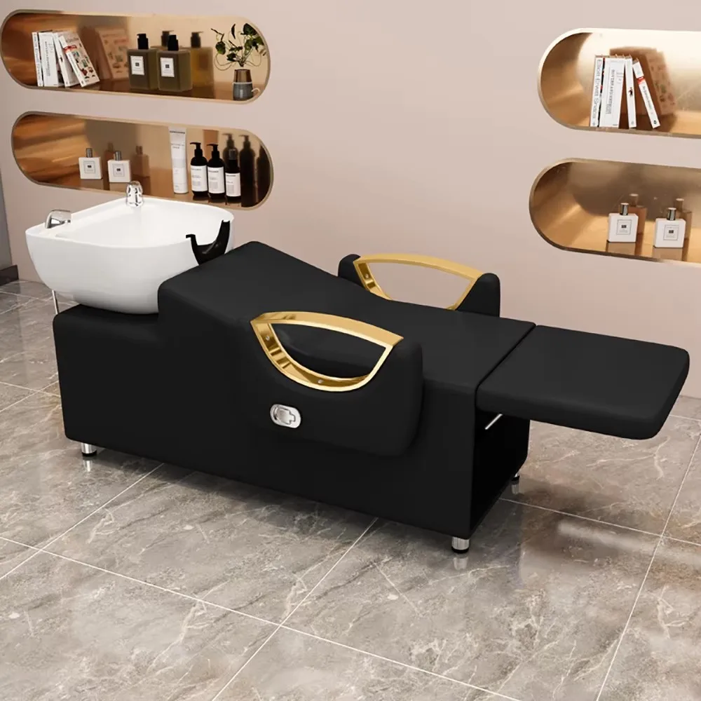 

Glamour Exquisite Shampoo Bed Modern Fashion Luxury Cozy Shampoo Recliner Ergonomic Simple Cadeira De Barbearia Salon Furniture