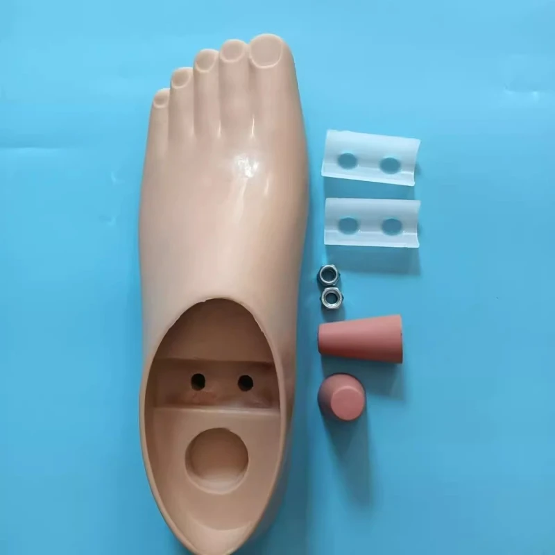 

Double hole ankle prosthetic foot plate