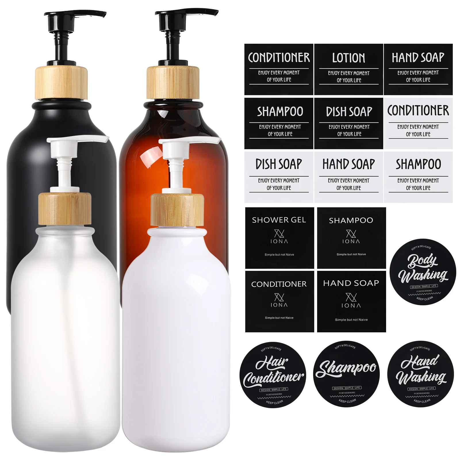 

300/500ml Soap Dispenser for Bathroom Large Capacity Shampoo Shower Gel Bottle Refillable Lotion Liquid Storage Container