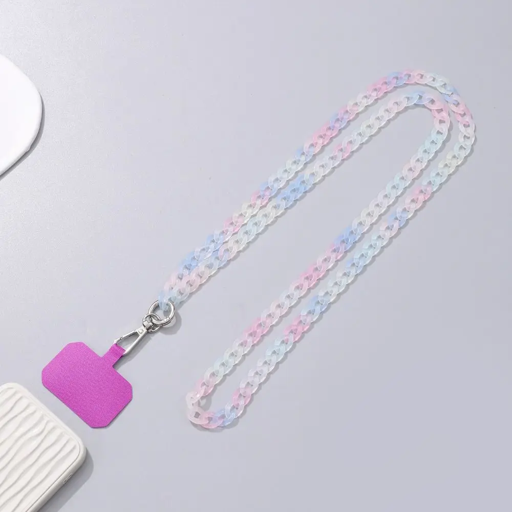 120CM Acrylic Phone Lanyard Fashion Colorful Keychain Phone Chain Straps Crossbody Cellphone Strap Phone Accessories