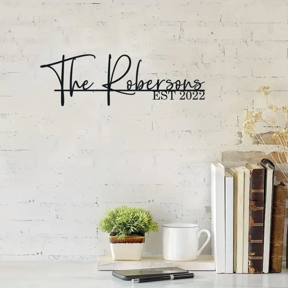 

Personalized Family Name Sign Last Name Mark Family Established Treasure Wedding Gift Idea Metal Year 6 Keepsake Wall Decor