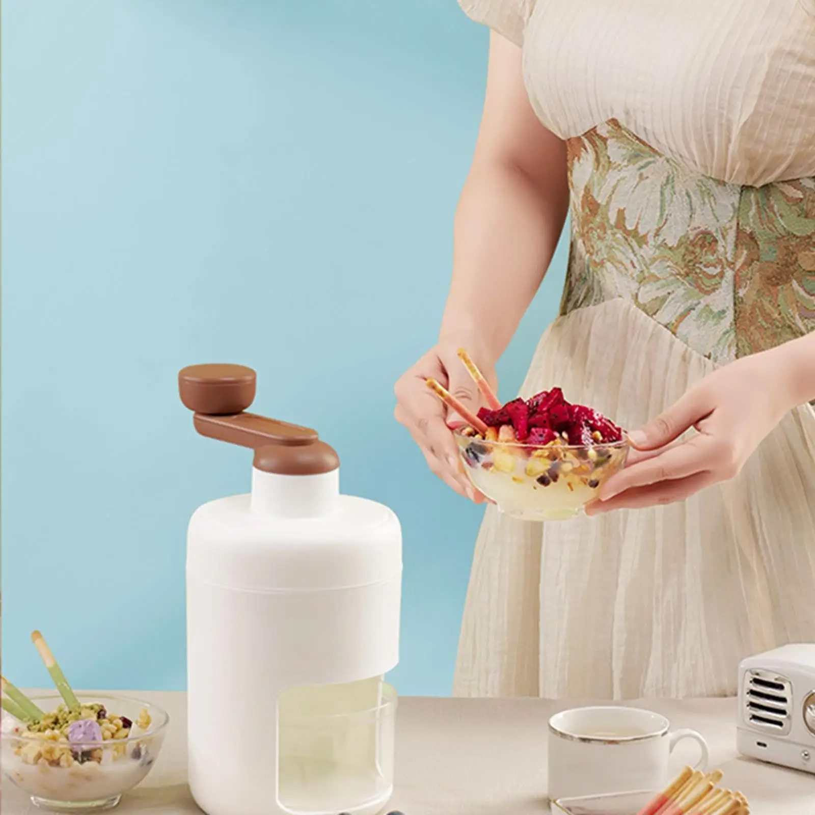 Бритва для льда, бритая машина для льда, ручная кривошипная ледорубка, дробилка для льда с нержавеющей сталью для быстрого дробления