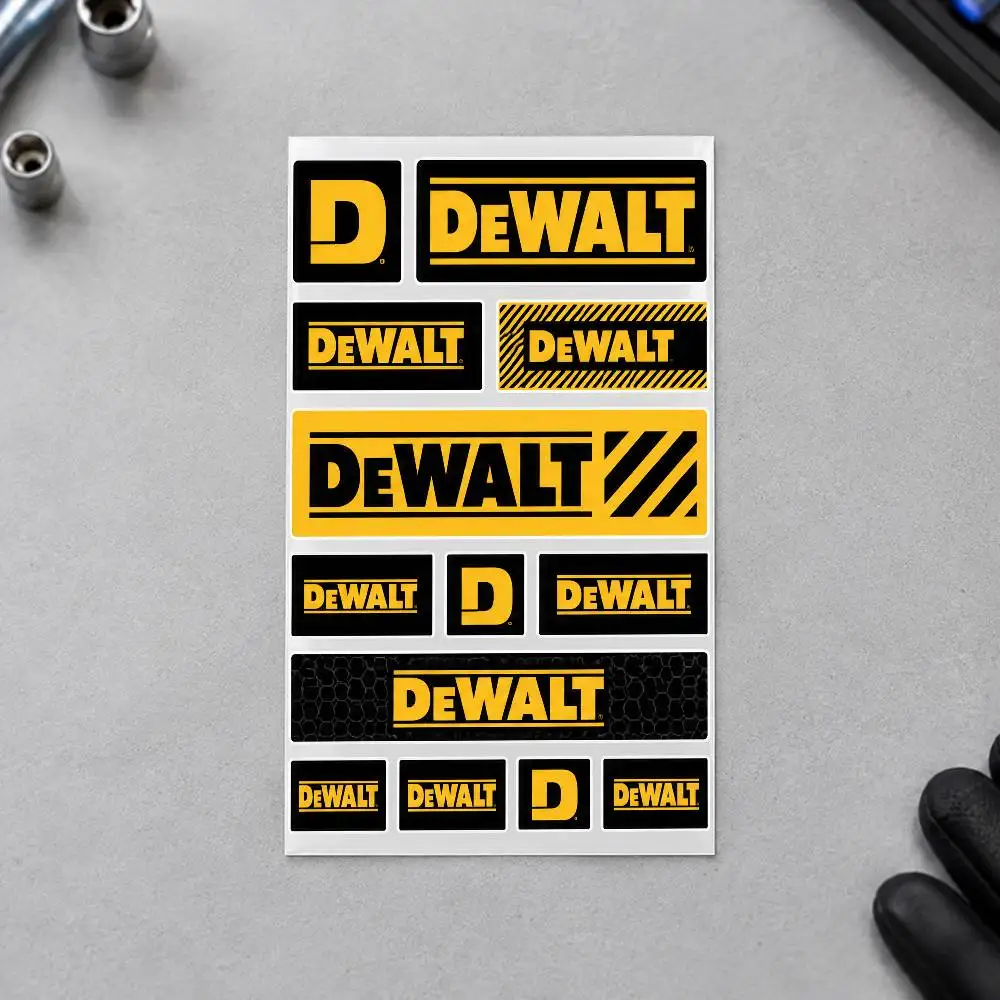 D-DEWALT Motorcycle Sticker Set Reflective Decals For Helmet Fuel Tank Fairing Body Custom Bike Graphics Kit