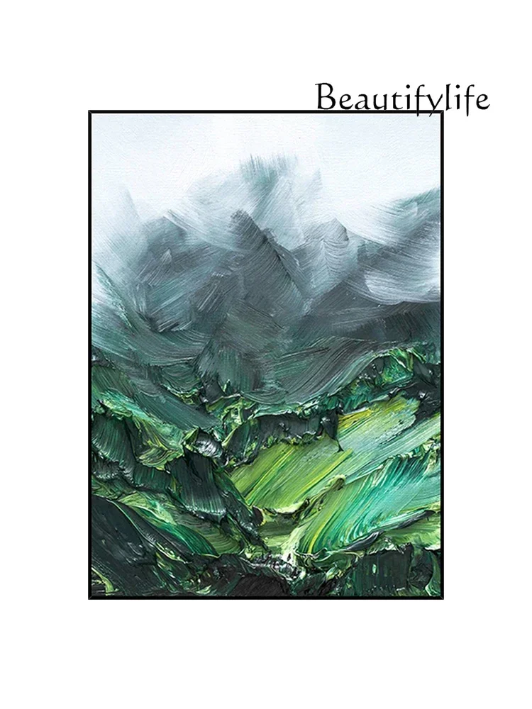 Pure Hand Drawing Oil Painting  Landscape Three-Dimensional Mountains Entrance Painting Thick Texture Background Wall