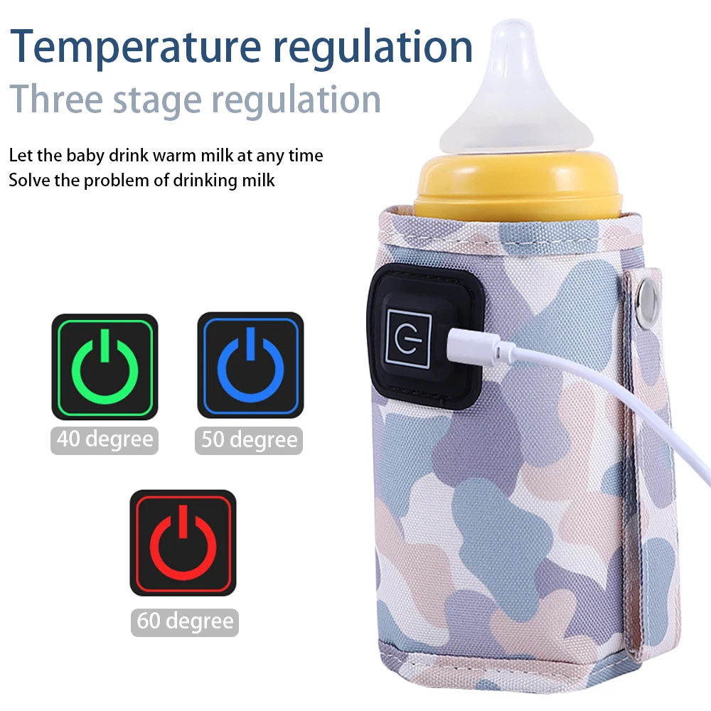 USB Milk Water Warmer Travel Stroller Insulated Bag Baby Nursing Bottle Heater Safe Kids Supplies for Outdoor Winter