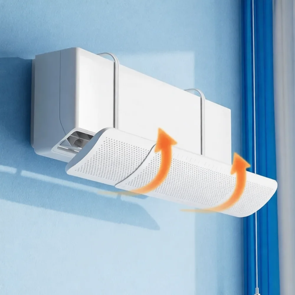 Adjustable Wall Mounted Air Conditioner Baffle Anti Direct Blow Shield Universal AC Outlet Airflow Direction Control Unit