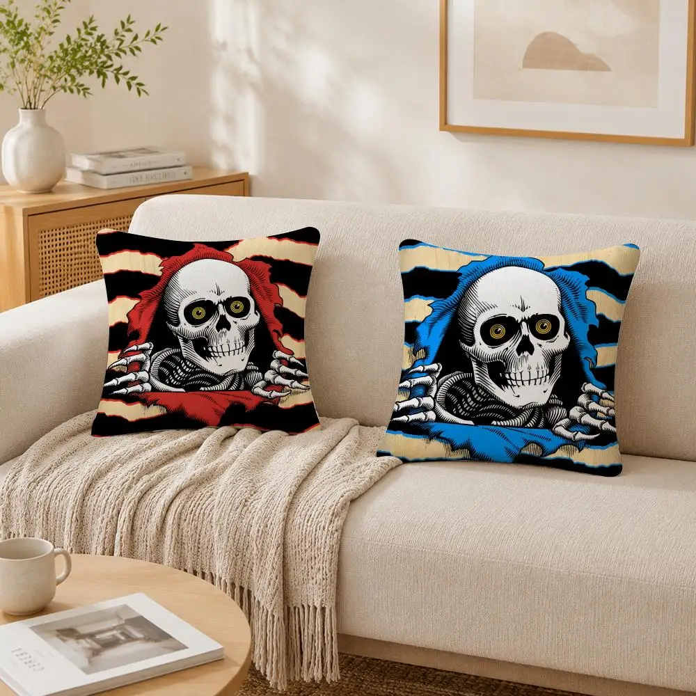 Fashion Skateboard P-Powell P-Peralta Cushion Cover Plush Decorative Pillow Case With Hidden Zipper Cutecore Room Decor For Home